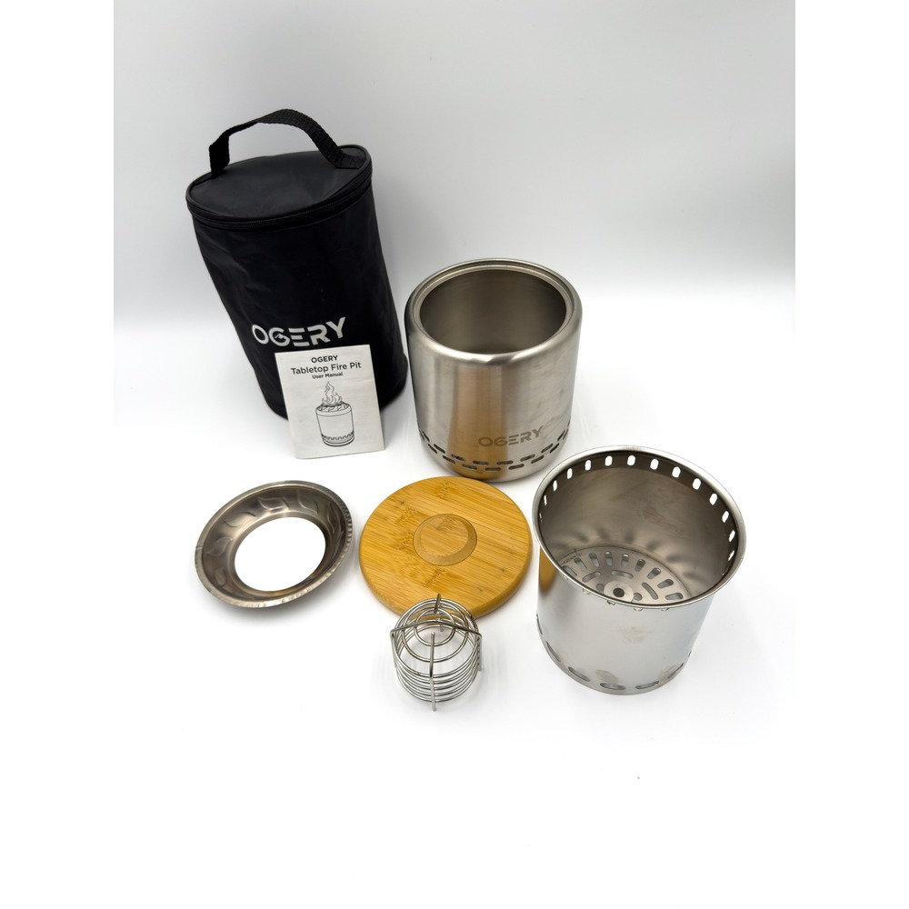 OGERY Tabletop Fire Pit Portable Smokeless‎ Personal Firepit w/ Carry Bag - Picture 6 of 14
